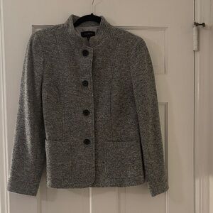 Talbots Gray Textured Wool Blend Blazer